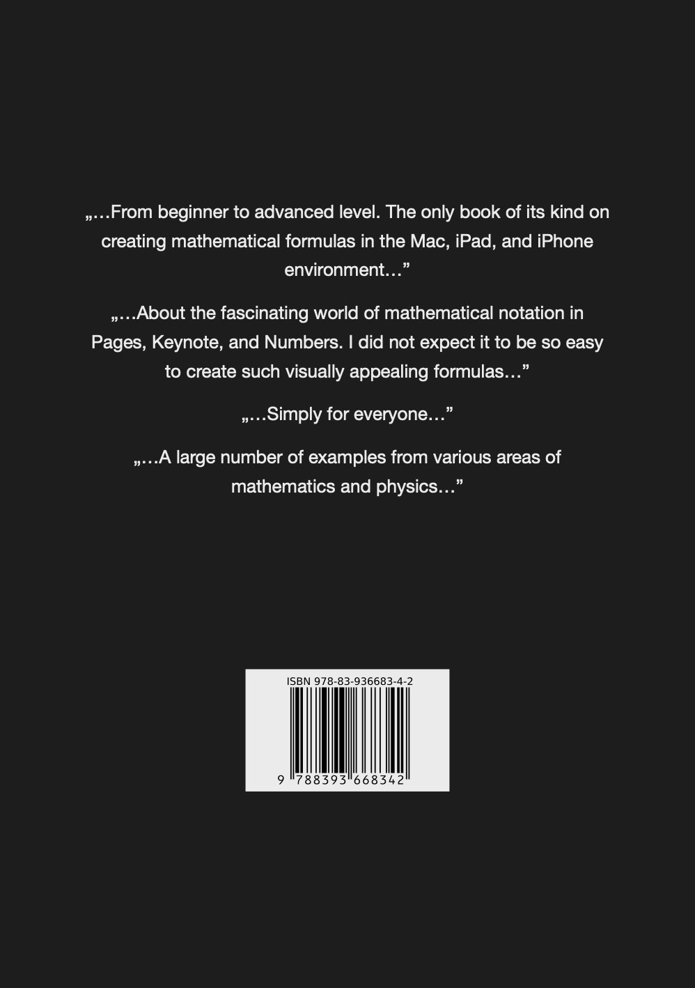 Back cover for Math Equations in Pages, Keynote, and Numbers